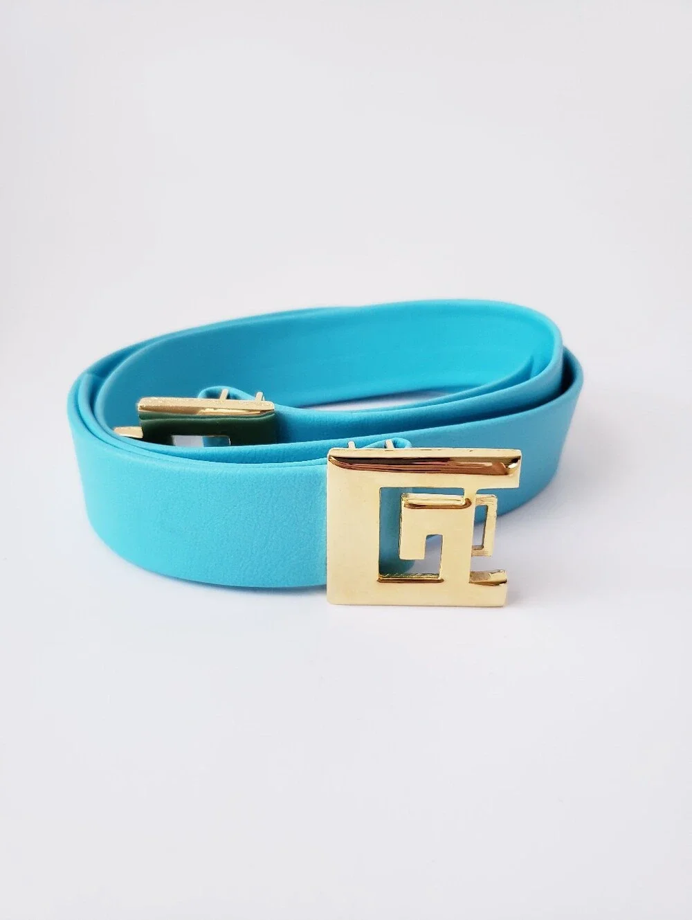 Vintage Blue Gold Adjustable Belt